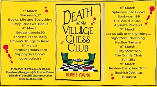 blog tour schedule for Death at the Village Chess Club