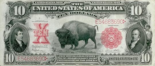 Búfalo en el anverso del billete de 10 dólares, 1901
