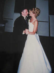 Kristy in her wedding dress
