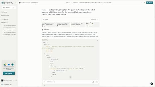 a Perplexity AI chat about a GitHub GraphQL API query