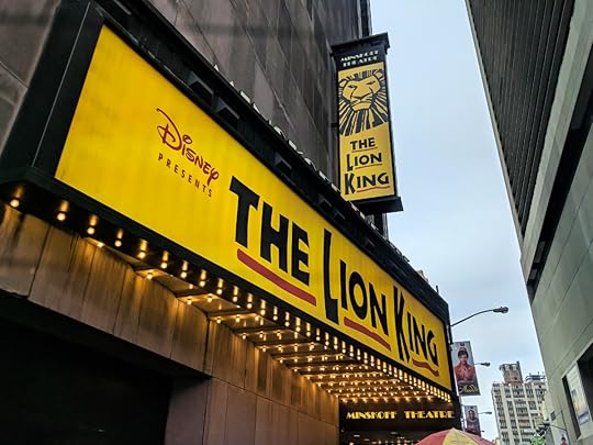 Signs for Lion King on Broadway at Minskoff Theater New York City 1