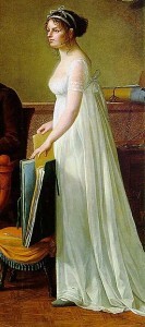 Constance Mayer 1801, free flowing white dress