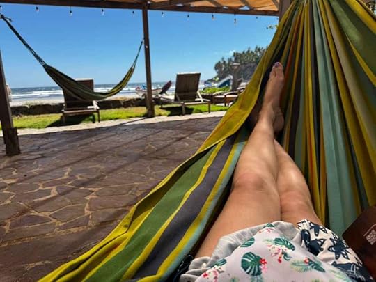 relaxing in a hammock at the yoga retreat