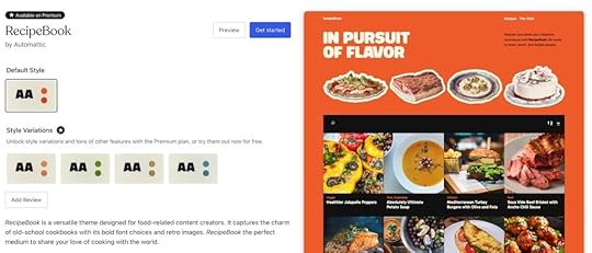 the Recipe Book theme listing on WordPress.com