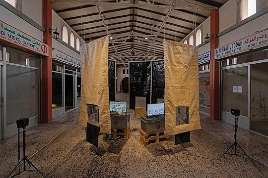 Aziz Hazara, <em>I Love Bagram (ILB)</em>, 2025. Installation views in the Sharjah Biennial 16, Sharjah, 2025. Photographs by Shanavas Jamaluddin. Courtesy Sharjah Art Foundation”>		</div>		<div class=