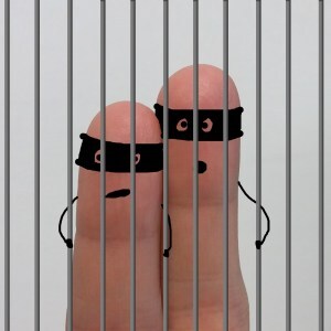 Madison Michael writers about 5 ways an author can steal traffic from other authors to increase their own discoverability by readers. this is a cute image of finger puppets in jail