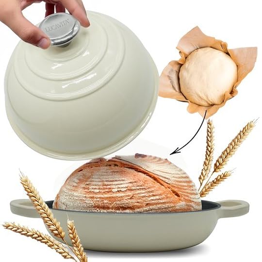 LUCAVITA® Broodpan - ⌀ 26cm - 5 Liter - Luxe Design - Emaille - Broodbakbol -...
