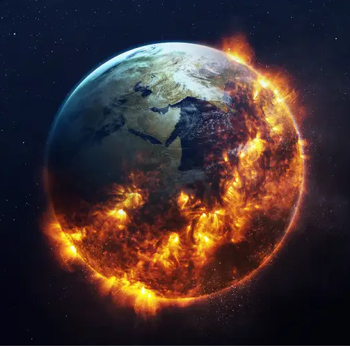 Earth burning
