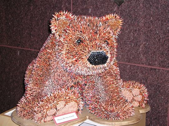 Bear made from pencils, Wyoming State Museum