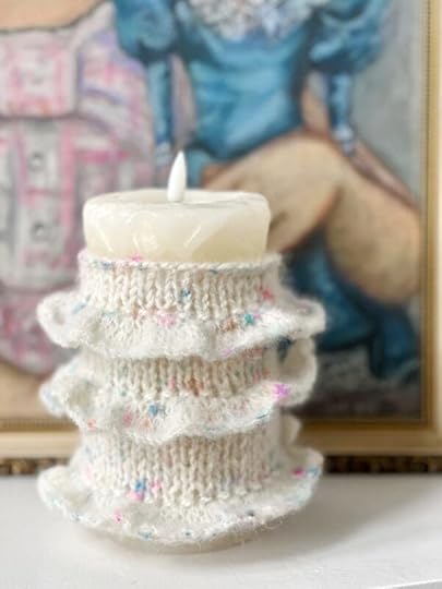 Free Pattern (with Stitchwell Social Club membership) | Ruffles | knit candle cover by Vickie Howell