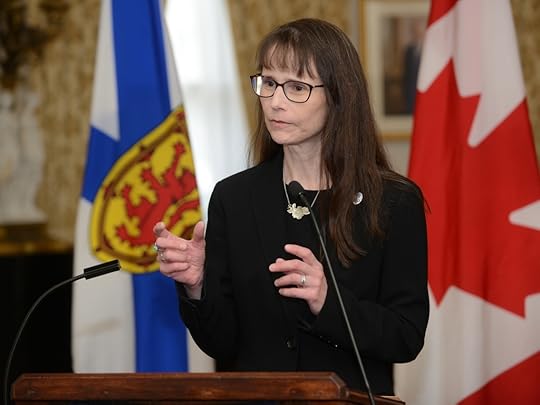 Sarah Emsley speaking at Government House