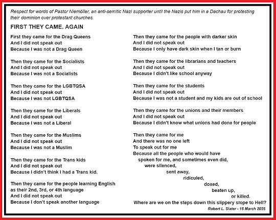 A poem: First They Came. Again - An homage to the 