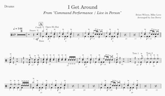 Jan & Dean - I Get Around, 1964 - Jan Berry's Original Music Score - Drums