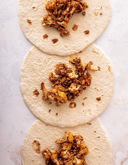 chipotle cheddar cauliflower enchiladas
