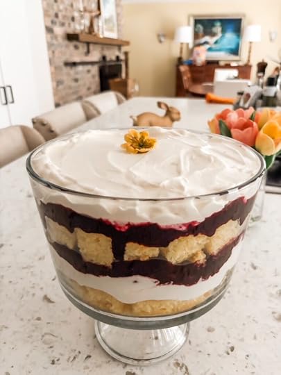 The finished Easy Blueberry Lemon Trifle Recipe