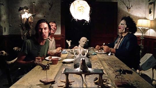 The Leatherface family at dinner in