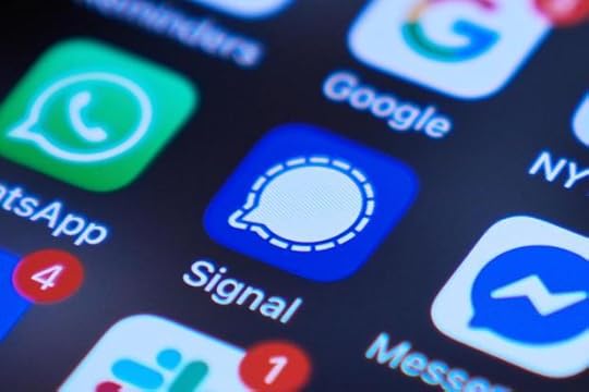 The Signal app on a smartphone is seen on a mobile device screen