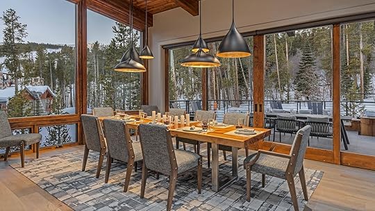 dining room in luxury house in mountains