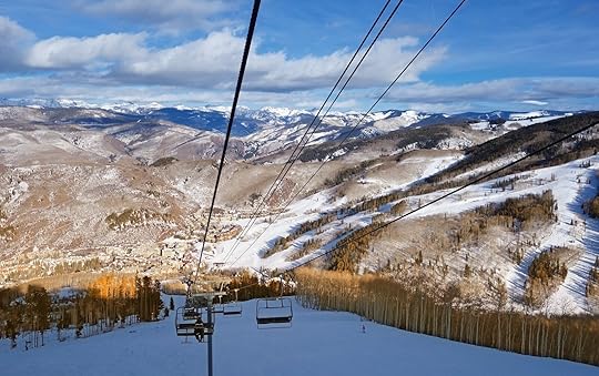 view down from ski lift at beaver creek