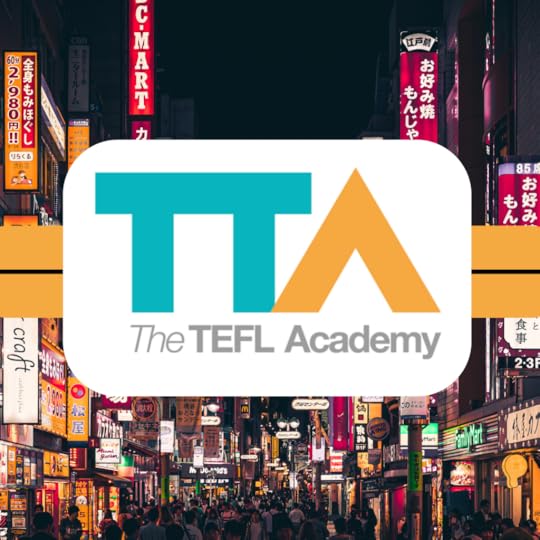 TTA Tefl academy logo on background of japanese cityscape