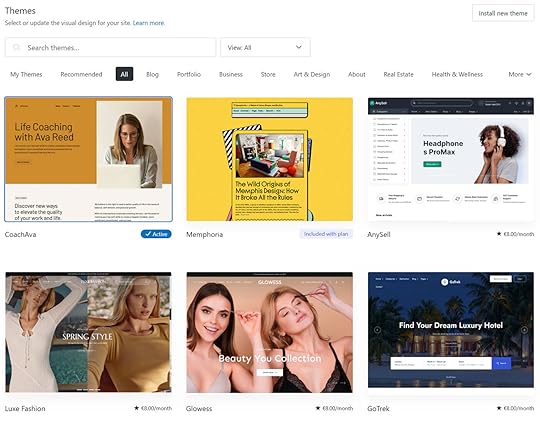 A screenshot of the WordPress.com theme repository