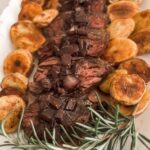 A close up image of the Oven Roasted Hangar Steak Recipe