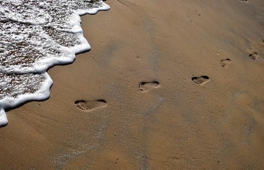 footprints on the beach