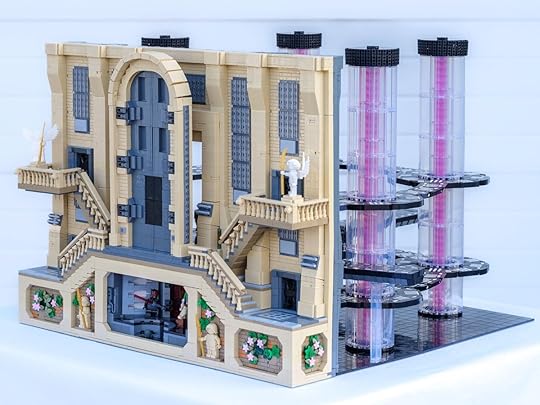 A side view of a custom LEGO Star Wars Duel of the Fates build.