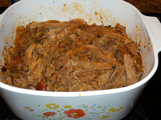 casserole dish with pulled pork