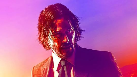 Keanu Reeves as John Wick in a colorful promo shot