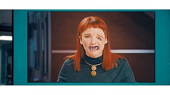 Screengrab from Don't Look Up - Jennifer Lawrence's character has had her face photoshoppd into a smear