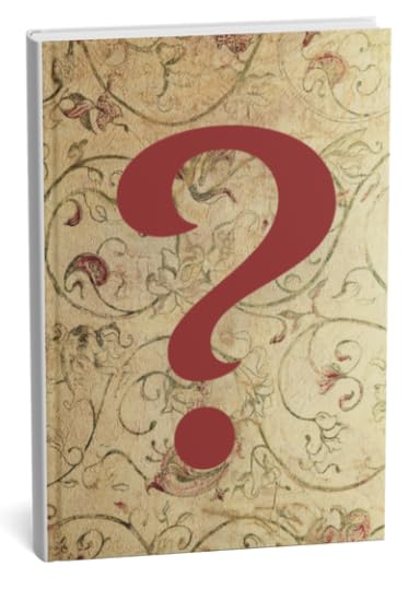 book cover with question mark