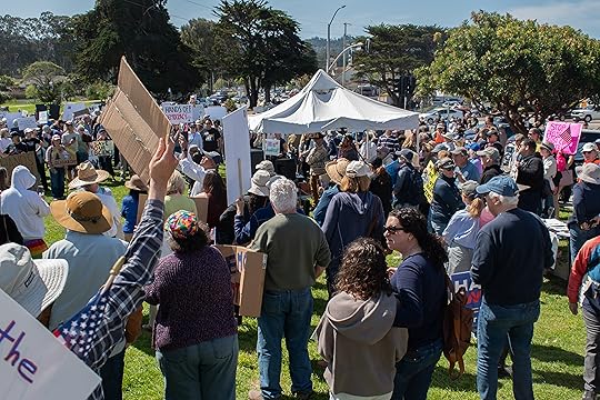 Hundreds of people protested in Monterey on Saturday, one of...