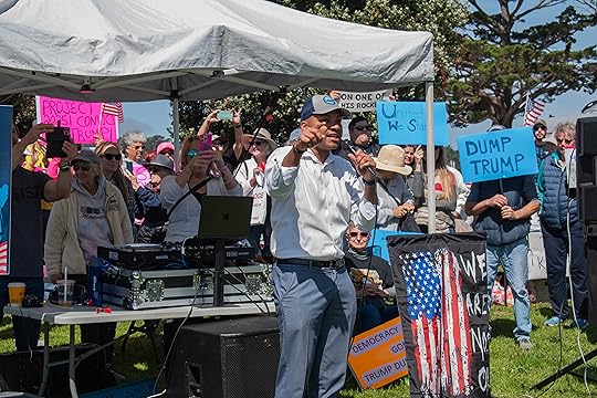 Hundreds of people protested in Monterey on Saturday, one of...