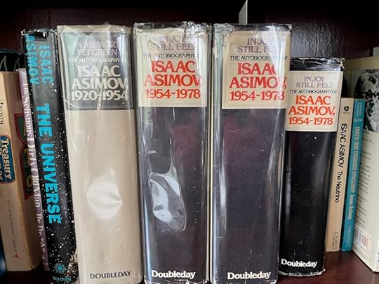 My copies of Asimov's earlier autobiography volumes.