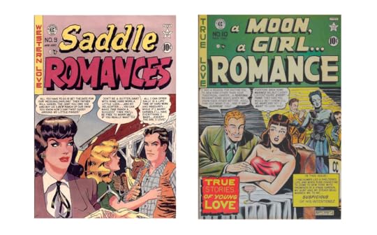Covers from the EC Comics Saddle Romances #9 and A Moon, A Girl... Romance #10