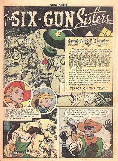 'The Six-Gun Sisters' from Gunfighter #13 (Jan-Feb 1950), signed 'Harry Wood'