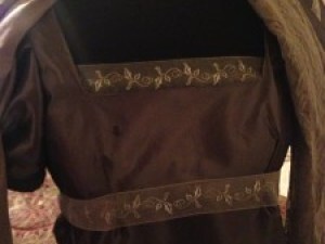 Vanessa's Finished Ball Gown of Grey Silk Taffeta