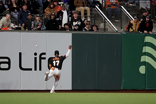 San Francisco Giants’ Heliot Ramos #17 can’t get to a...