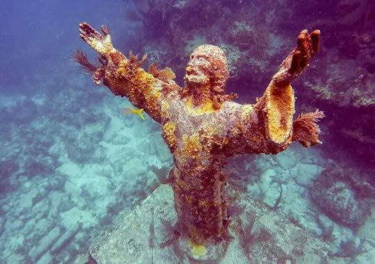 The iconic Christ of the Abyss statue is submerged 25 feet underwater
