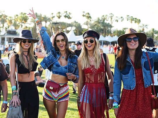 trendy women at coachella music fest