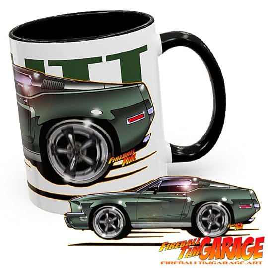 Bullitt Mustang Automotive Pop Culture Art by Fireball Tim Garage