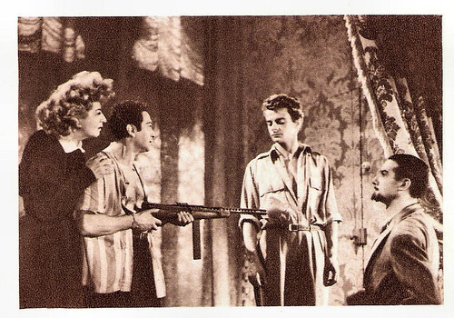 Marianne Oswald, Marcel Dalio, Serge Reggiani and Pierre Brasseur in Les amants de Vérone (1949)
