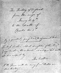 One of Austen's early works, The History of England. Photo by wikimedia commons