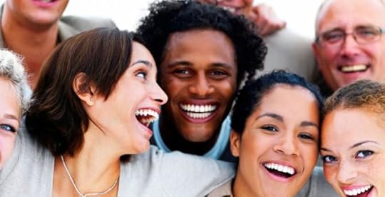 Group of happy, diverse people smiling