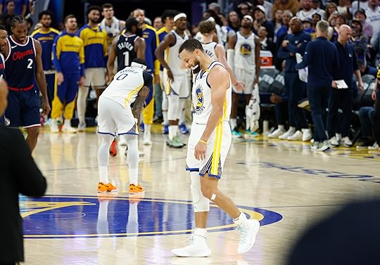 Golden State Warriors’ Stephen Curry (30) walks on the court...
