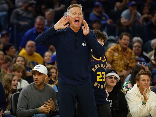 Golden State Warriors head coach Steve Kerr yells during their...