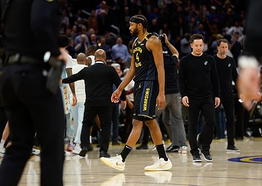Golden State Warriors’ Moses Moody (4) leaves the court after...