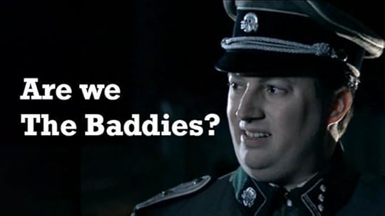 Meme of David Mitchell as a SS officer in uniform, asking worriedly, 