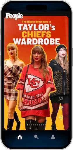 Screenshot of the PEOPLE app: The hidden messages in Taylor's Chiefs wardrobe